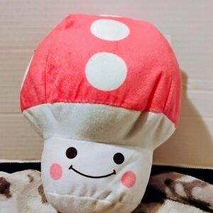 Cute Pink and White Mushroom Plush
